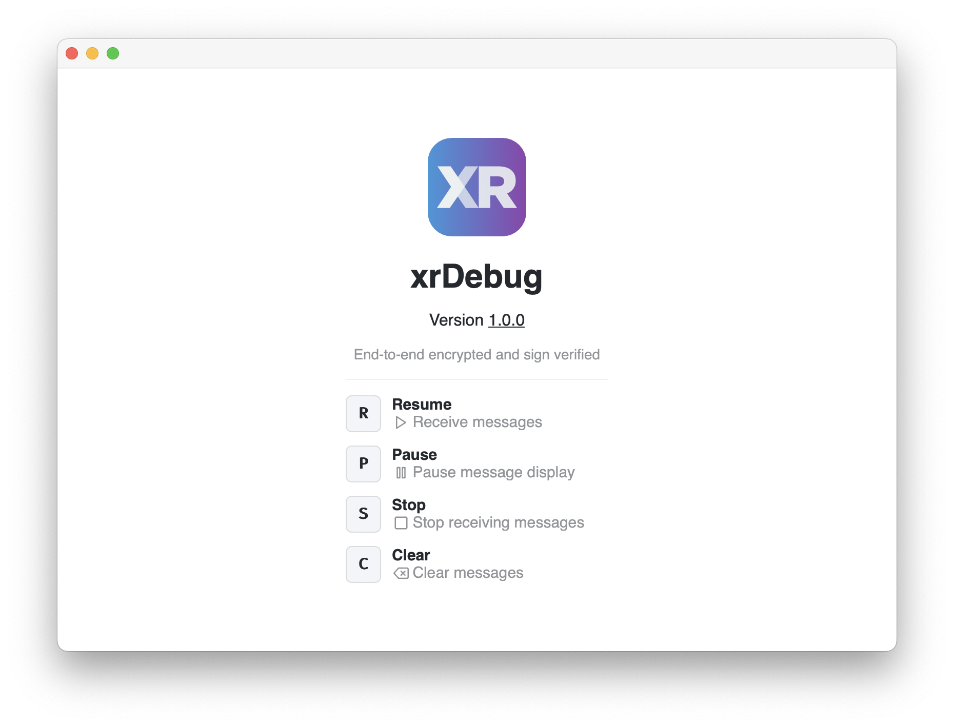 xrDebug splash